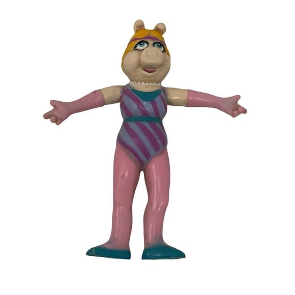 Vintage RARE Hai 1989 Miss Piggy Muppets Bendable Rubber Figure Figurine Toy - Picture 1 of 4